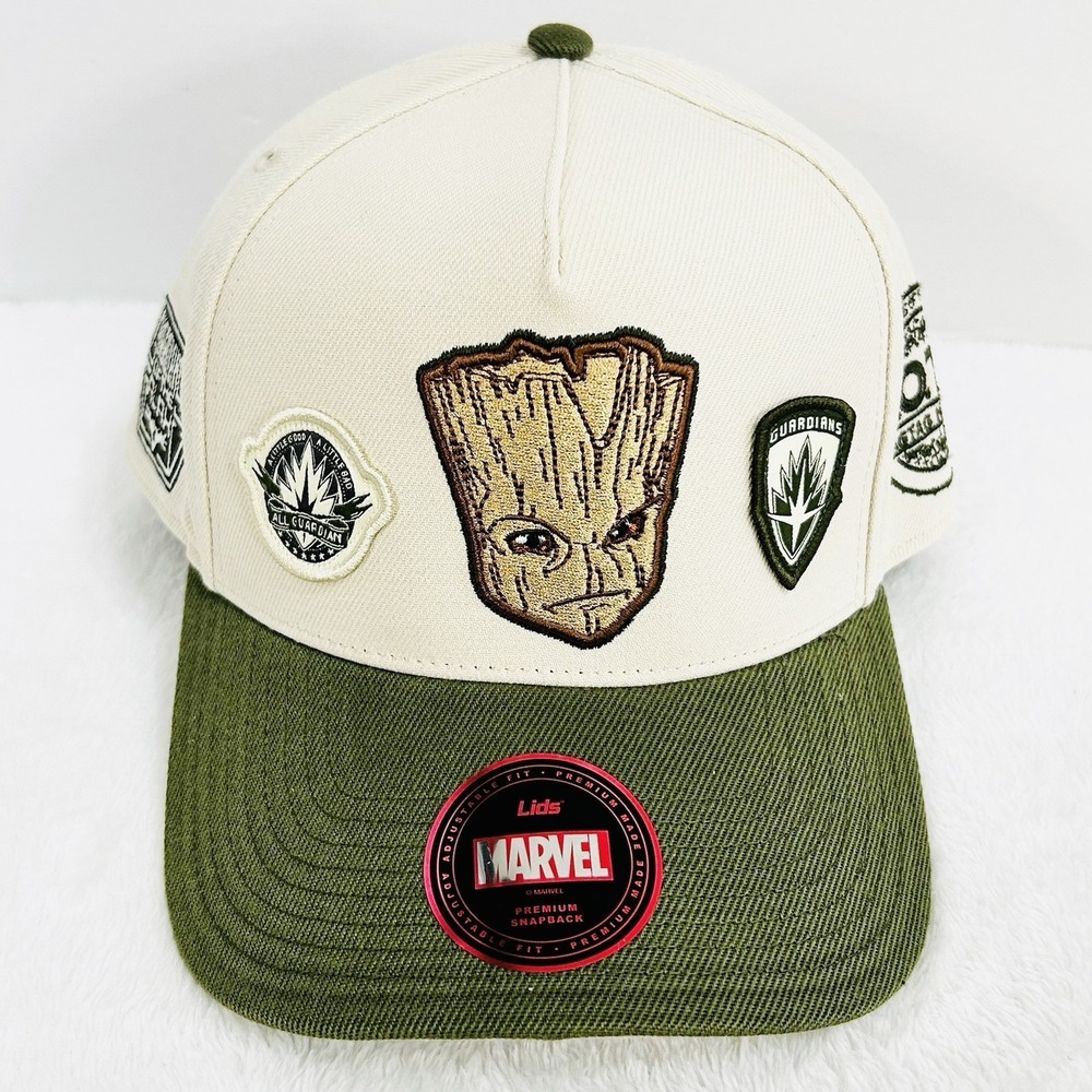 Groot Guardians of the Galaxy Marvel 2-Tone A-Frame Hat Cap Snapback Adjustable - Picture 2 of 7